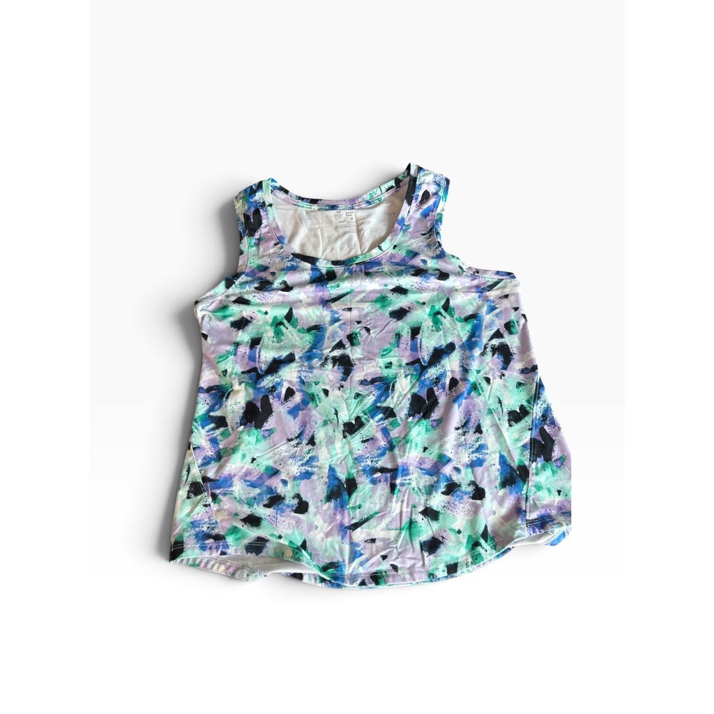 Member's Mark Active Tank Medium Multicolor Abstract Paint Dash Print Sleeveless